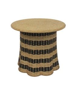 NUBIA COFFEE TABLE ΦΥΣΙΚΟ ΜΑΥΡΟ 60x60xH52,5cm