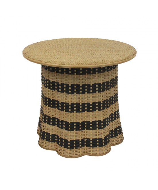NUBIA COFFEE TABLE ΦΥΣΙΚΟ ΜΑΥΡΟ 60x60xH52,5cm