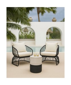 DUETTO SIDE TABLE ΜΑΥΡΟ ΛΕΥΚΟ 44,5x44,5xH56,5cm