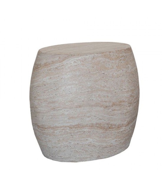 LITHOS OVAL SIDE TABLE BEIGE 62x43xH52,5cm
