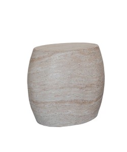 LITHOS OVAL SIDE TABLE BEIGE 62x43xH52,5cm