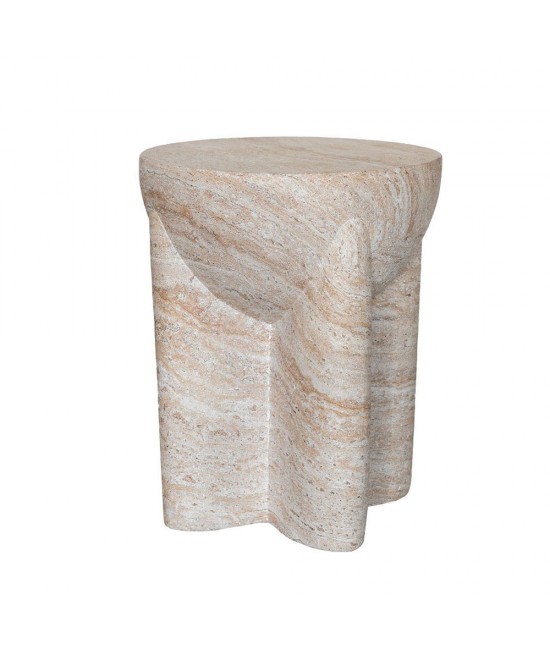 LITHOS HANDLE SIDE TABLE BEIGE 36x36xH47cm