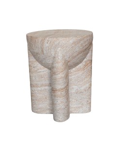 LITHOS HANDLE SIDE TABLE BEIGE 36x36xH47cm