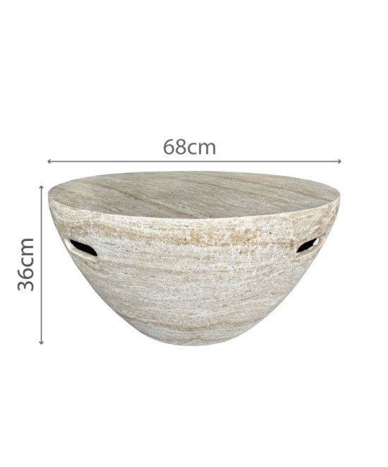 LITHOS CENTRAL COFFEE TABLE BEIGE 68x68xH36cm