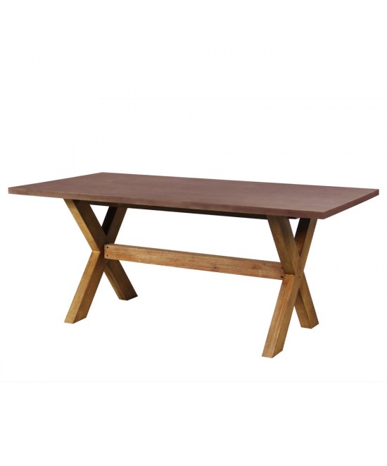 POMPEI ΤΡΑΠΕΖΙ RUST RED 200x100xH74,5cm