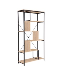 QUICK ΒΙΒΛΙΟΘΗΚΗ ΦΥΣΙΚΟ ΜΑΥΡΟ 85x35xH163cm