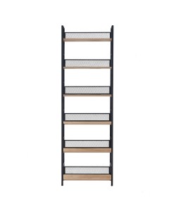 NEST ΒΙΒΛΙΟΘΗΚΗ ΦΥΣΙΚΟ ΜΑΥΡΟ 60x28xH187cm