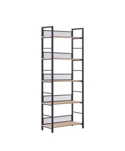 NEST ΒΙΒΛΙΟΘΗΚΗ ΦΥΣΙΚΟ ΜΑΥΡΟ 60x28xH154cm