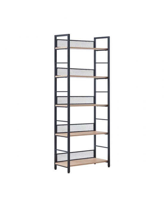 NEST ΒΙΒΛΙΟΘΗΚΗ ΦΥΣΙΚΟ ΜΑΥΡΟ 60x28xH154cm