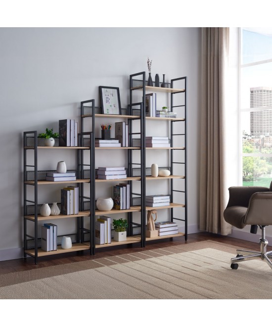 NEST ΒΙΒΛΙΟΘΗΚΗ ΦΥΣΙΚΟ ΜΑΥΡΟ 60x28xH121cm NEST ΒΙΒΛΙΟΘΗΚΗ ΦΥΣΙΚΟ ΜΑΥΡΟ 60x28xH121cm