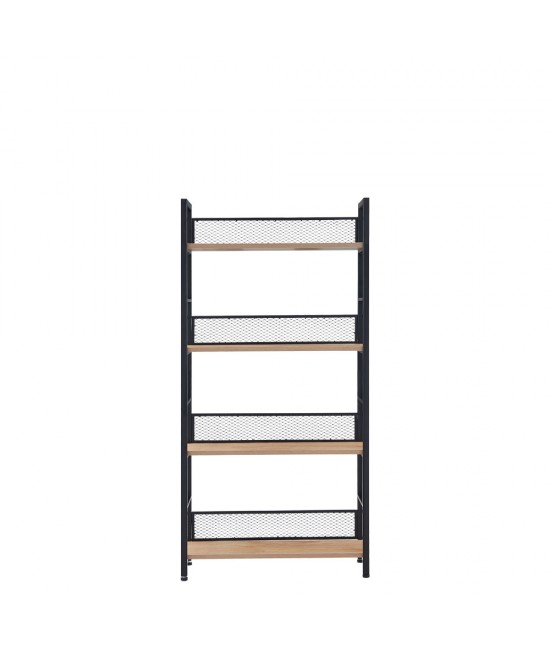 NEST ΒΙΒΛΙΟΘΗΚΗ ΦΥΣΙΚΟ ΜΑΥΡΟ 60x28xH121cm NEST ΒΙΒΛΙΟΘΗΚΗ ΦΥΣΙΚΟ ΜΑΥΡΟ 60x28xH121cm