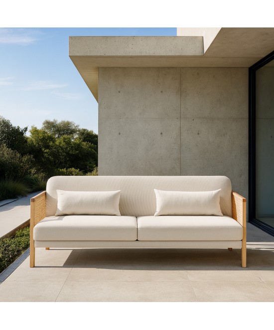 AMMOS ΚΑΝΑΠΕΣ ΚΡΕΒΑΤΙ 3ΘΕΣΙΟΣ OFF WHITE 196x82xH81cm