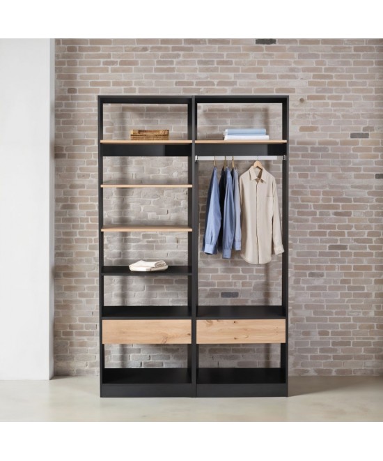 SYSTEM ΝΤΟΥΛΑΠΑ ΜΑΥΡΟ SONOMA 90x50xH180cm SYSTEM ΝΤΟΥΛΑΠΑ ΜΑΥΡΟ SONOMA 90x50xH180cm