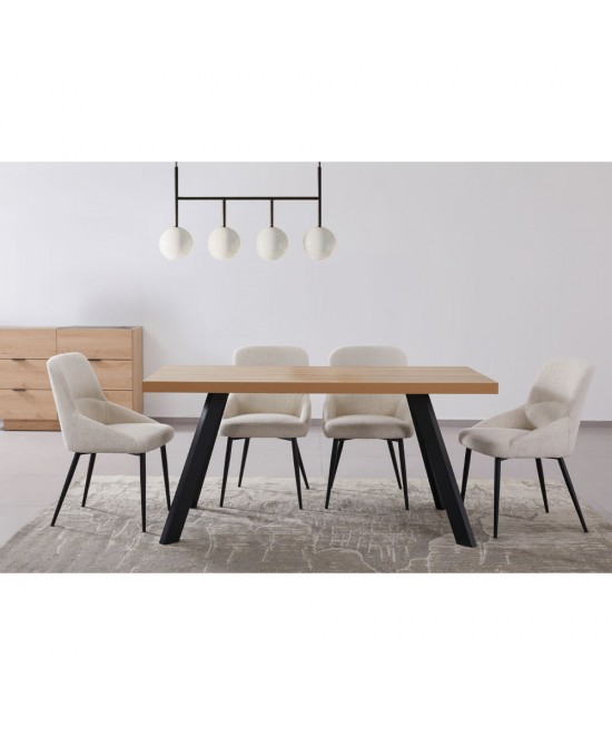 VILLE ΤΡΑΠΕΖΙ ΦΥΣΙΚΟ ΣΚΟΥΡΟ 160x80xH76cm