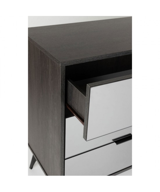 SPECCHIO ΣΥΡΤΑΡΙΕΡΑ 6ΣΥΡΤΑΡΙΑ ΜΑΥΡΟ OAK ΚΑΘΡΕΠΤΗΣ 120x39xH80cm