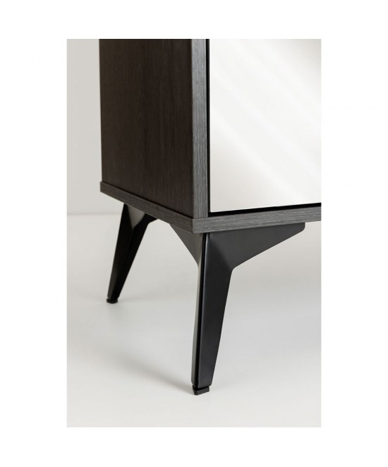 SPECCHIO ΣΥΡΤΑΡΙΕΡΑ 6ΣΥΡΤΑΡΙΑ ΜΑΥΡΟ OAK ΚΑΘΡΕΠΤΗΣ 120x39xH80cm