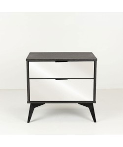 SPECCHIO ΚΟΜΟΔΙΝΟ 2ΣΥΡΤΑΡΙΑ ΜΑΥΡΟ OAK ΚΑΘΡΕΠΤΗΣ 58x39xH55cm