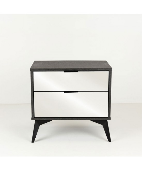 SPECCHIO ΚΟΜΟΔΙΝΟ 2ΣΥΡΤΑΡΙΑ ΜΑΥΡΟ OAK ΚΑΘΡΕΠΤΗΣ 58x39xH55cm