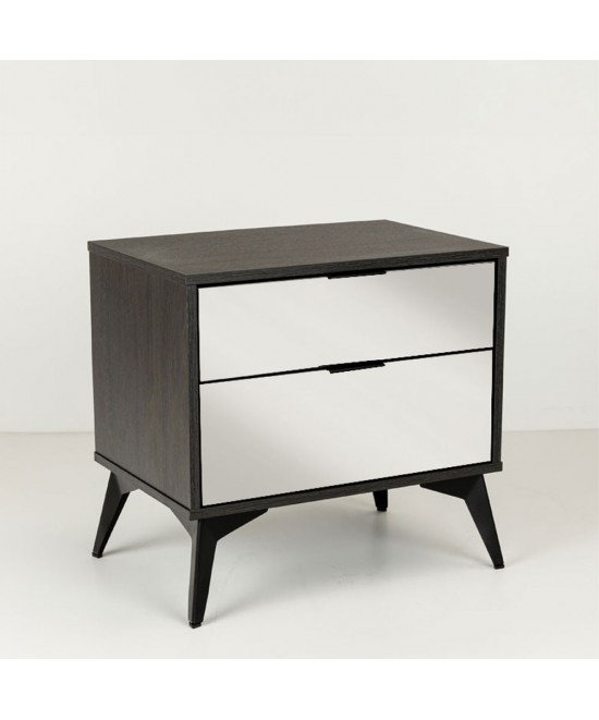 SPECCHIO ΚΟΜΟΔΙΝΟ 2ΣΥΡΤΑΡΙΑ ΜΑΥΡΟ OAK ΚΑΘΡΕΠΤΗΣ 58x39xH55cm