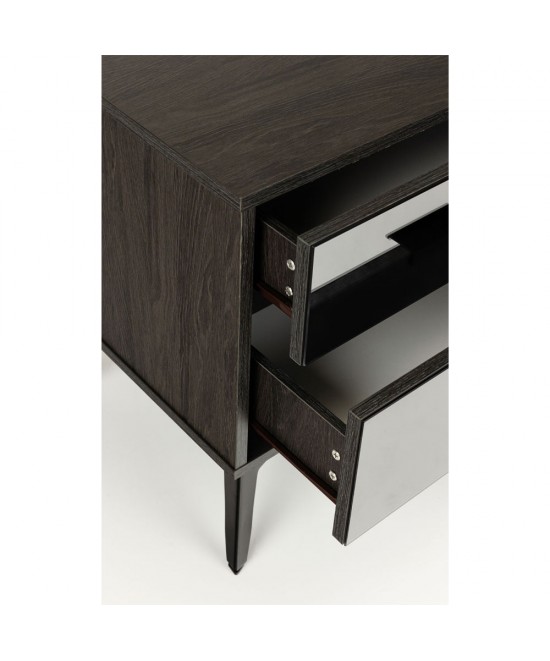 SPECCHIO ΚΟΜΟΔΙΝΟ 2ΣΥΡΤΑΡΙΑ ΜΑΥΡΟ OAK ΚΑΘΡΕΠΤΗΣ 58x39xH55cm