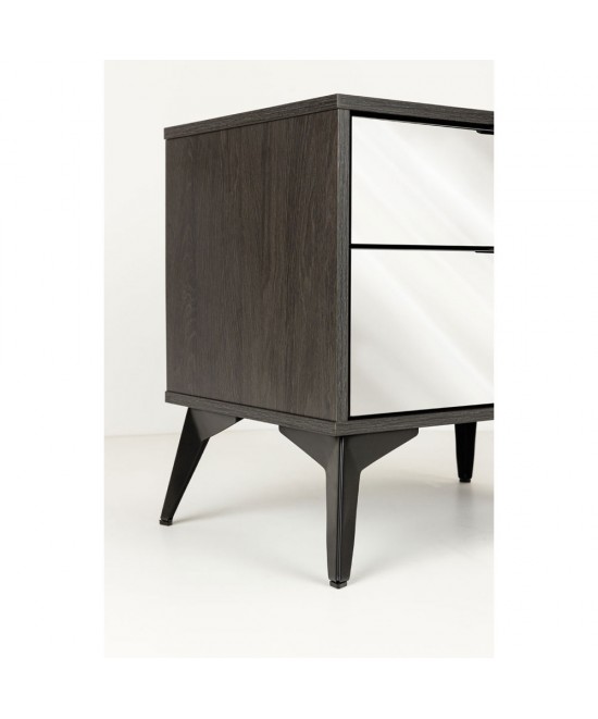 SPECCHIO ΚΟΜΟΔΙΝΟ 2ΣΥΡΤΑΡΙΑ ΜΑΥΡΟ OAK ΚΑΘΡΕΠΤΗΣ 58x39xH55cm