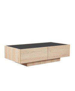 CUBIUS COFFEE TABLE ΦΥΣΙΚΟ ΦΙΜΕ ΜΑΥΡΟ 118x59xH33cm