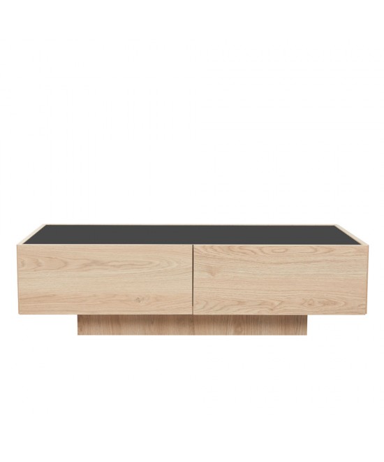 CUBIUS COFFEE TABLE ΦΥΣΙΚΟ ΦΙΜΕ ΜΑΥΡΟ 118x59xH33cm