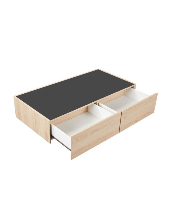 CUBIUS COFFEE TABLE ΦΥΣΙΚΟ ΦΙΜΕ ΜΑΥΡΟ 118x59xH33cm