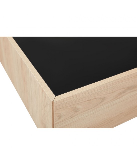 CUBIUS COFFEE TABLE ΦΥΣΙΚΟ ΦΙΜΕ ΜΑΥΡΟ 118x59xH33cm