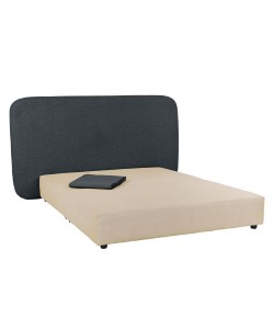 OVAL ΚΡΕΒΑΤΙ ΧΩΡΙΣ ΑΠΟΘΗΚ. ΧΩΡΟ (ΓΙΑ ΣΤΡΩΜΑ 160x200cm) ΑΝΘΡΑΚΙ 221x209x122