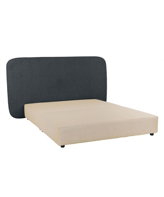 OVAL ΚΡΕΒΑΤΙ ΧΩΡΙΣ ΑΠΟΘΗΚ. ΧΩΡΟ (ΓΙΑ ΣΤΡΩΜΑ 160x200cm) ΑΝΘΡΑΚΙ 221x209x122