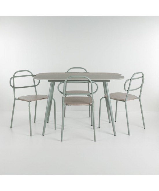 ITALIAN ΤΡΑΠΕΖΑΡΙΑ SET 4+1 ΦΥΣΙΚΟ ΑΝΟΙΧΤΟ 120x75x75