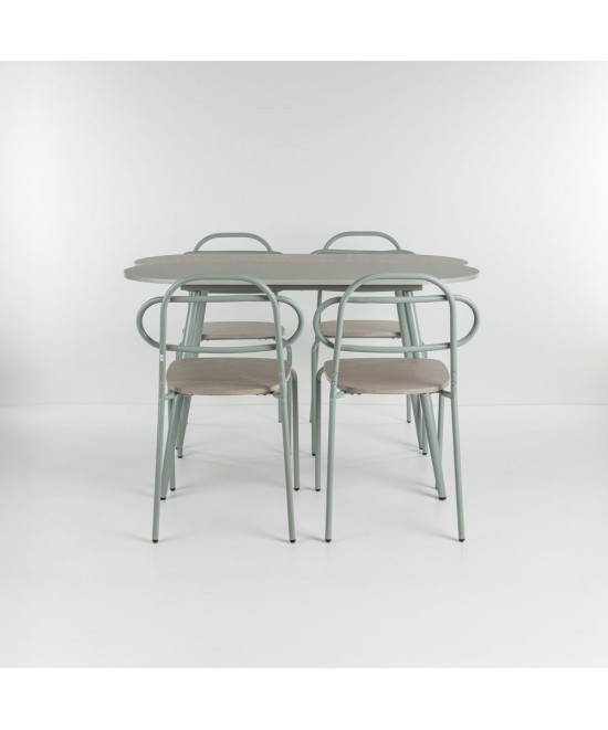 ITALIAN ΤΡΑΠΕΖΑΡΙΑ SET 4+1 ΦΥΣΙΚΟ ΑΝΟΙΧΤΟ 120x75x75