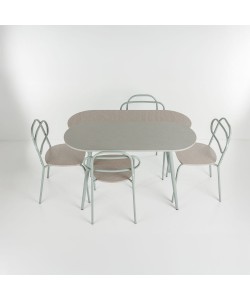 ITALIAN ΤΡΑΠΕΖΑΡΙΑ SET 4+1 ΦΥΣΙΚΟ ΑΝΟΙΧΤΟ 120x75x75