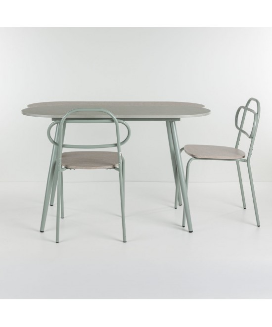 ITALIAN ΤΡΑΠΕΖΑΡΙΑ SET 4+1 ΦΥΣΙΚΟ ΑΝΟΙΧΤΟ 120x75x75