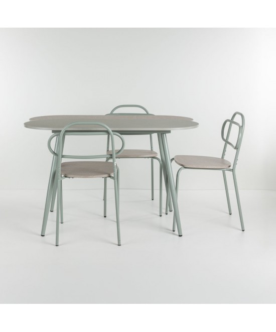 ITALIAN ΤΡΑΠΕΖΑΡΙΑ SET 4+1 ΦΥΣΙΚΟ ΑΝΟΙΧΤΟ 120x75x75