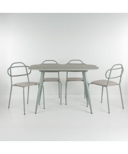 ITALIAN ΤΡΑΠΕΖΑΡΙΑ SET 4+1 ΦΥΣΙΚΟ ΑΝΟΙΧΤΟ 120x75x75