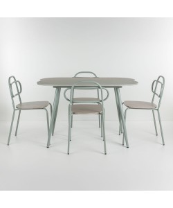 ITALIAN ΤΡΑΠΕΖΑΡΙΑ SET 4+1 ΦΥΣΙΚΟ ΑΝΟΙΧΤΟ 120x75x75