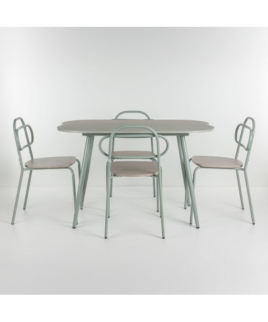ITALIAN ΤΡΑΠΕΖΑΡΙΑ SET 4+1 ΦΥΣΙΚΟ ΑΝΟΙΧΤΟ 120x75x75