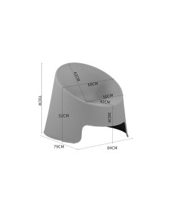 UOVO ΠΟΛΥΘΡΟΝΑ ΓΚΡΙ ΑΝΟΙΧΤΟ 85x78x71.5