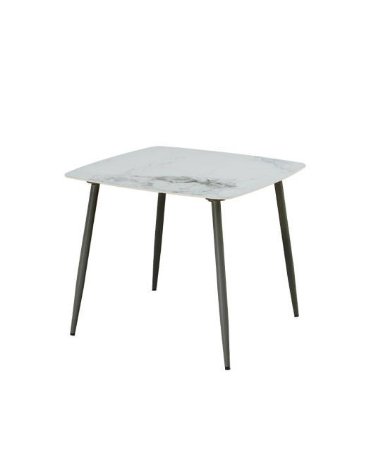 QUADRO ΤΡΑΠΕΖΙ ΛΕΥΚΟ ΜΕ ΟΨΗ ΜΑΡΜΑΡΟΥ 90x90x77