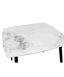 QUADRO ΤΡΑΠΕΖΙ ΛΕΥΚΟ ΜΕ ΟΨΗ ΜΑΡΜΑΡΟΥ 90x90x77