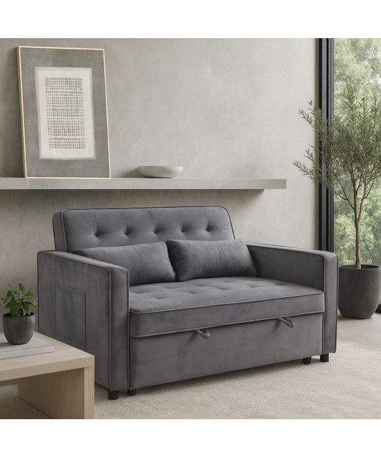 SOLUTION ΚΑΝΑΠΕΣ ΚΡΕΒΑΤΙ 2ΘΕΣΙΟΣ ΓΚΡΙ 133x94x87