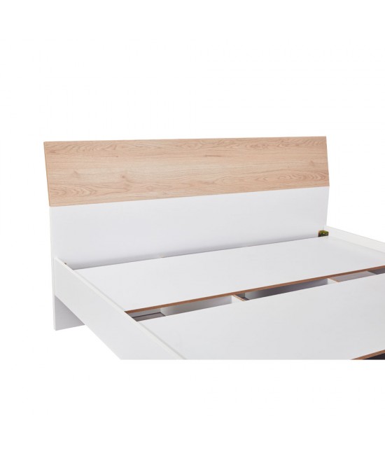 LUCIDO ΚΡΕΒΑΤΙ ΛΕΥΚΟ OAK ΦΥΣΙΚΟ 162x202x88