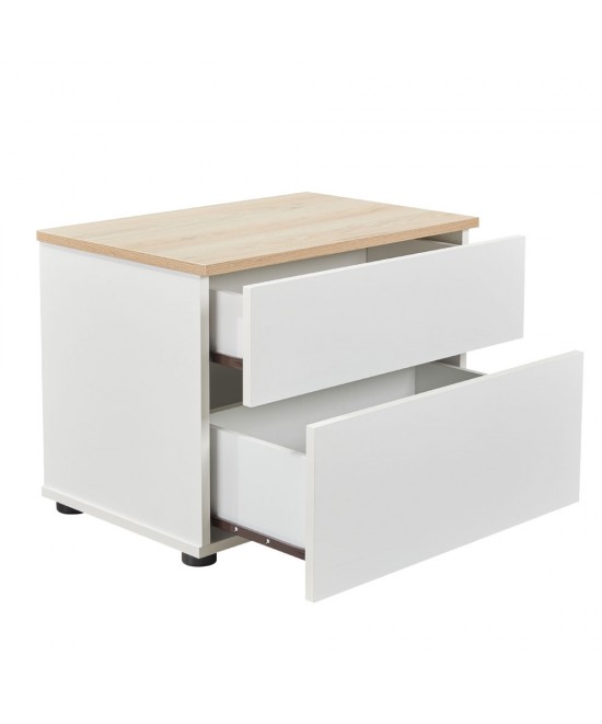LUCIDO ΚΟΜΟΔΙΝΟ 2ΣΥΡΤΑΡΙΑ ΛΕΥΚΟ OAK ΦΥΣΙΚΟ 58x39x44.5 LUCIDO ΚΟΜΟΔΙΝΟ 2ΣΥΡΤΑΡΙΑ ΛΕΥΚΟ OAK ΦΥΣΙΚΟ 58x39x44.5