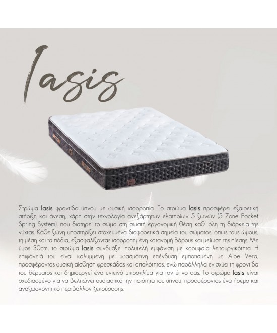 IASIS ΣΤΡΩΜΑ 160x200cm ΛΕΥΚΟ ΑΝΘΡΑΚΙ 200x160x30