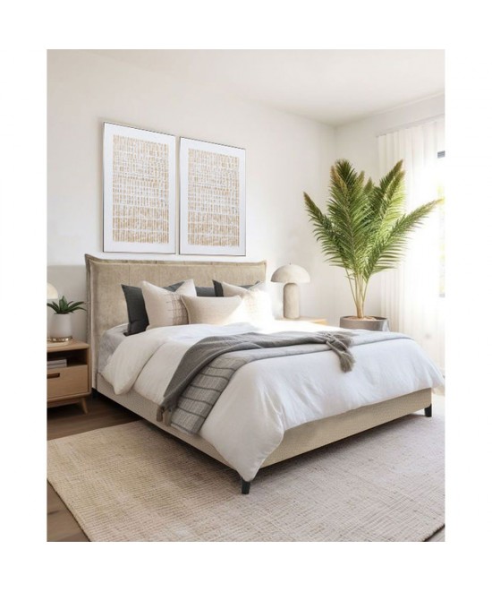 LIFE ΚΡΕΒΑΤΙ (ΓΙΑ ΣΤΡΩΜΑ 160x200cm) BEIGE 215x171x115