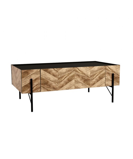 PARKE COFFEE TABLE ΜΑΥΡΟ ΦΥΣΙΚΟ ΜΕ PATTERN ΜΑΥΡΟ 120x63xH45cm PARKE COFFEE TABLE ΜΑΥΡΟ ΦΥΣΙΚΟ ΜΕ PATTERN ΜΑΥΡΟ 120x63xH45cm