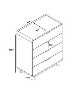 OVAL ΚΟΜΟΤΑ 4ΣΥΡΤΑΡΙΑ ΦΥΣΙΚΟ 95,3x45xH103,3cm