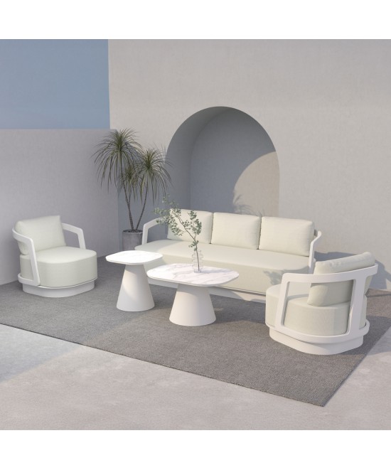TORRE ΣΑΛΟΝΙ SET 1+2+2 OFF WHITE